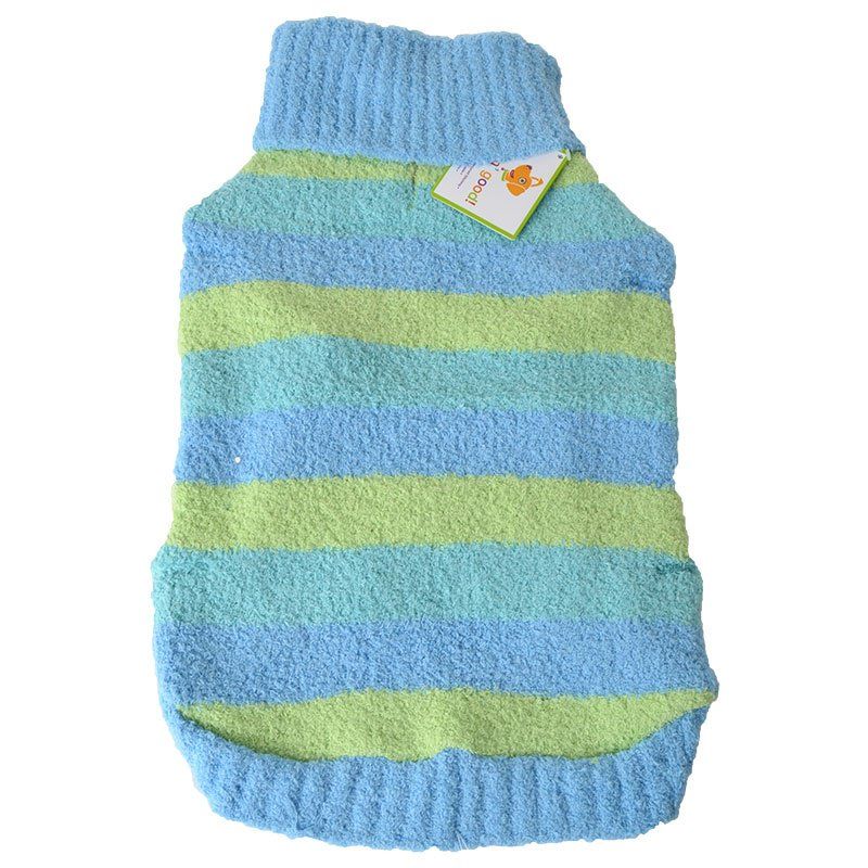 Fashion Pet Lookin' Good! Striped Sweater, Large, Blue