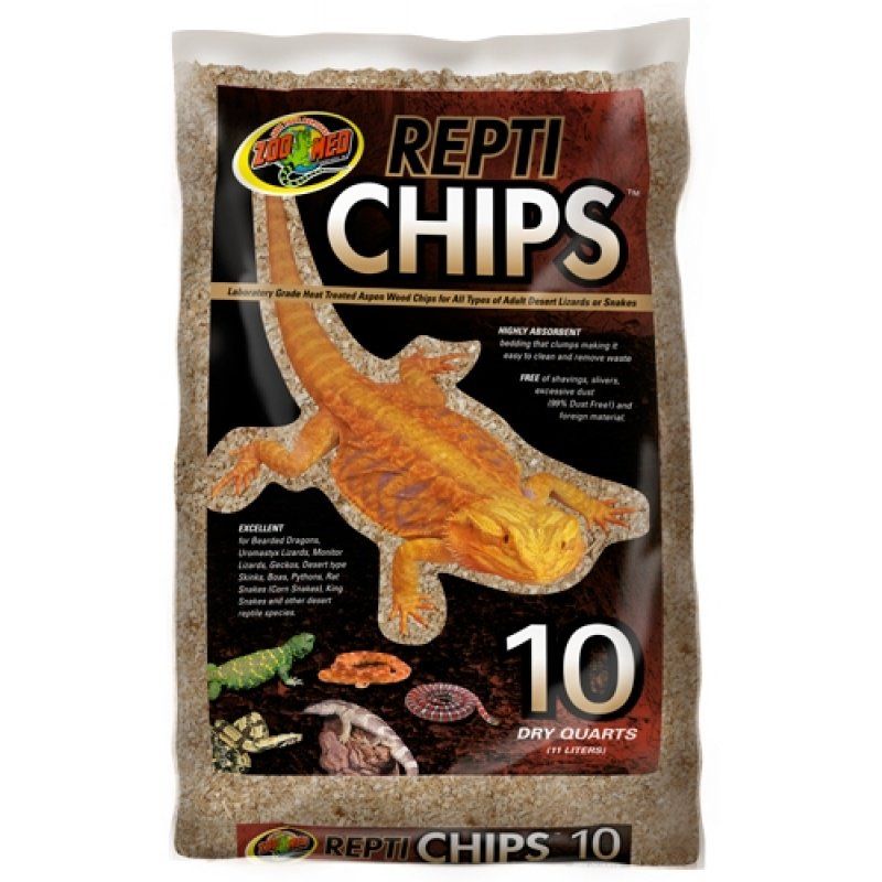Zoo Med ReptiChips Reptile Substrate - Aspen Wood Chips, 10 Quart