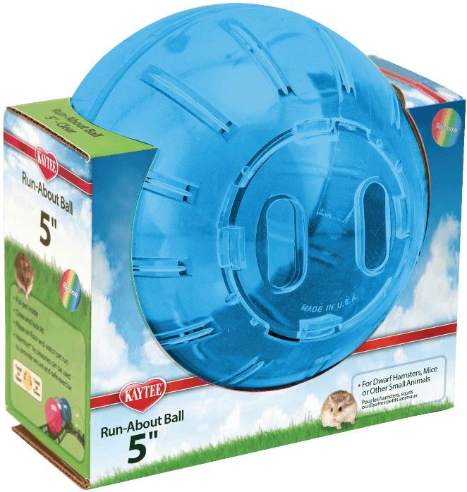 Kaytee Run-About Ball Mini, 5 inch - Hamster/Mouse Exercise Ball (Colors Vary)