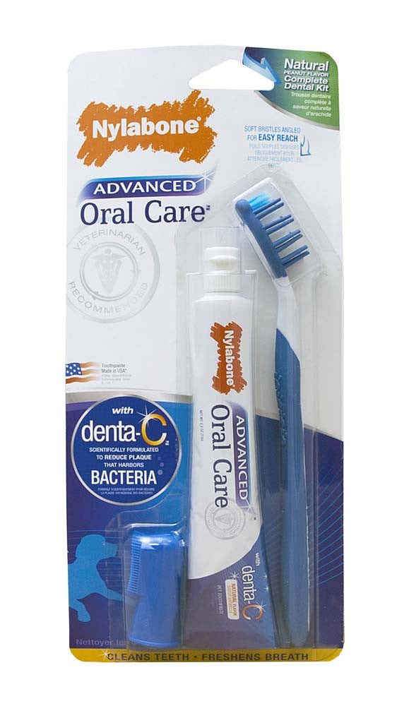 Nylabone Advanced Oral Care Natural Dog Dental Kit - Peanut Butter Flavor, 2.5 oz