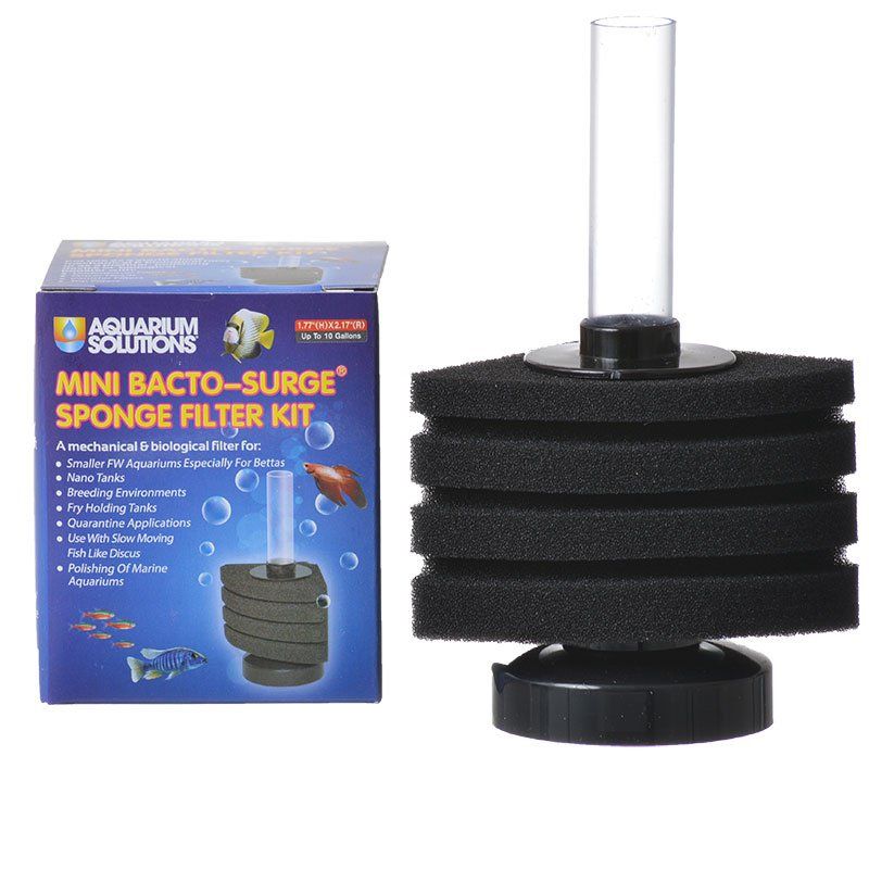 Hikari Aquarium Solutions Bacto-Surge Mini Sponge Filter Kit - Up to 10 Gallons