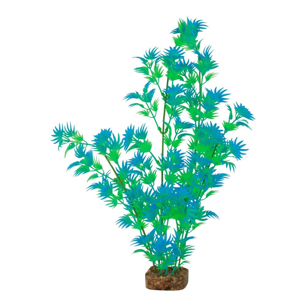 GloFish Aquarium Plant - Green/Blue - X-Large - Fluorescent Plastic Fish Tank Decoration