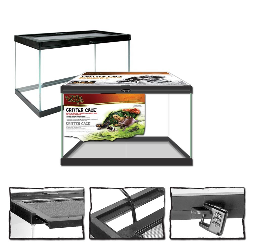 Zilla Critter Cage 10 Gallon Terrarium - Small Animal & Reptile Enclosure