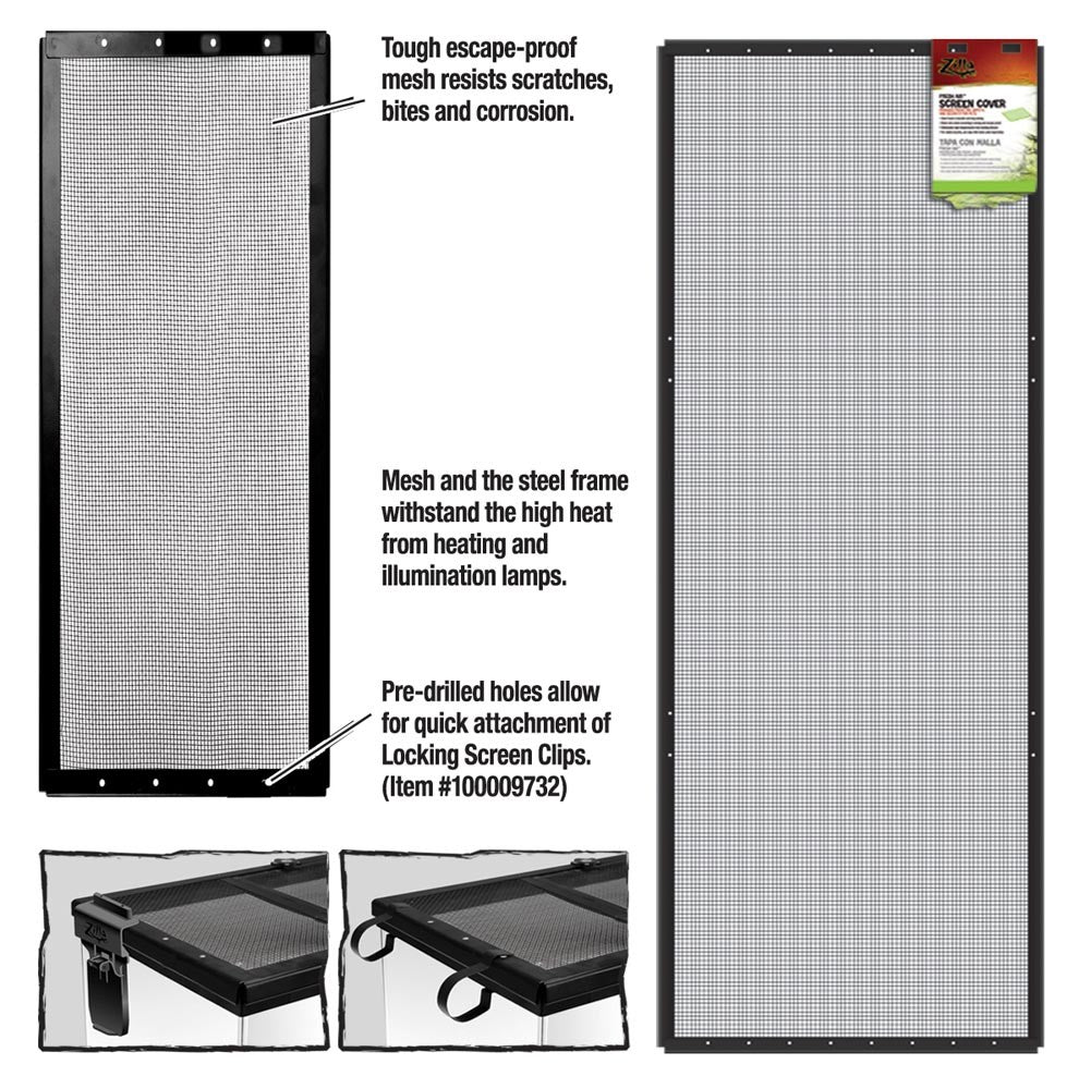 Zilla Fresh Air Screen Cover - 48" x 18" - 75 Gallon Reptile Tank Top
