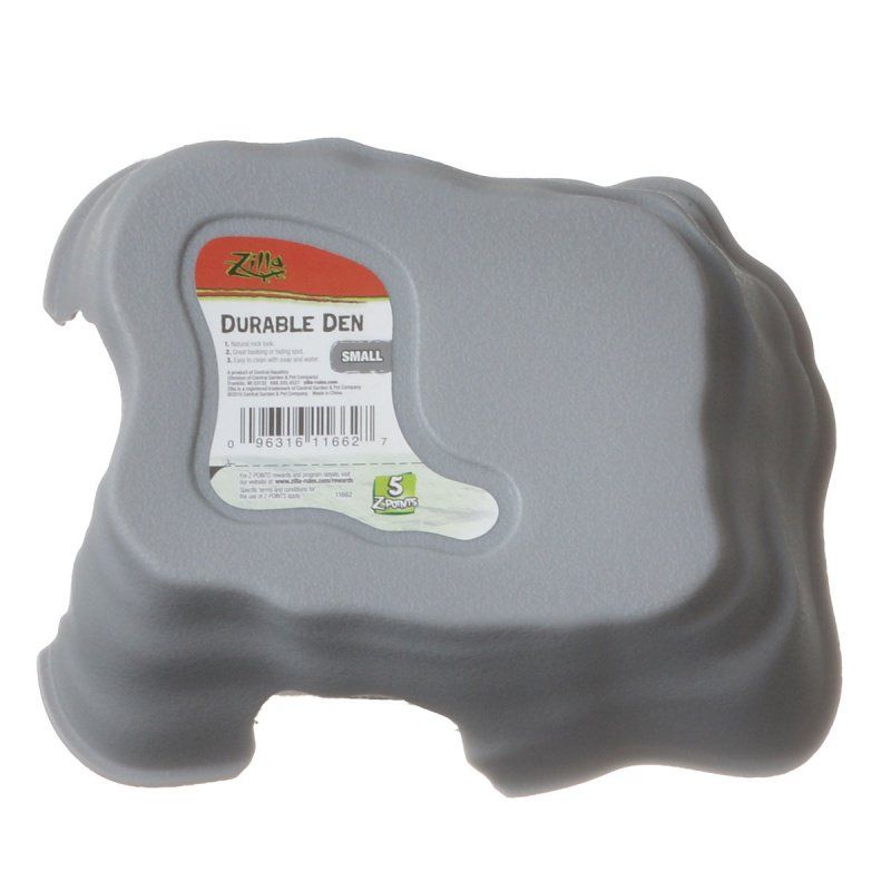 Zilla Durable Den - Gray - Small - Reptile Terrarium Hideout