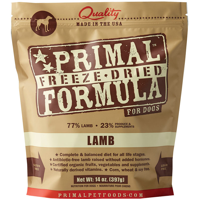 Primal Freeze-Dried Lamb Formula Dog Food, 5.5 oz, Grain-Free Canine Meal