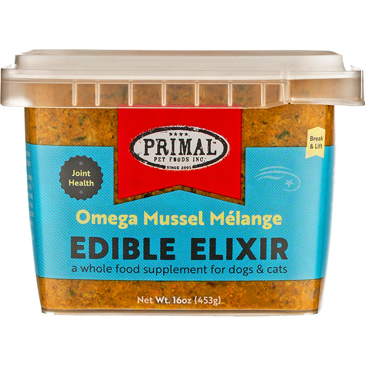 Primal Fresh Toppers Omega Mussels - Frozen Dog & Cat Food Topper - Joint Health - 16oz