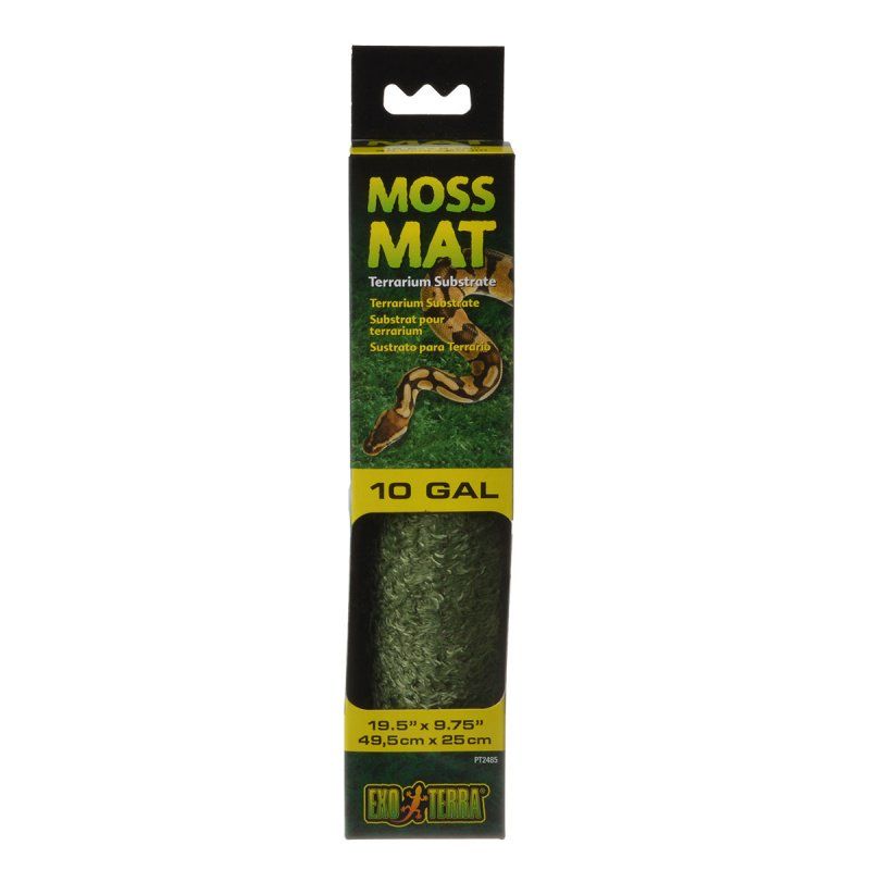 Exo Terra Moss Mat - 10 Gallon Terrarium Substrate - Natural, Washable Reptile & Amphibian Bedding