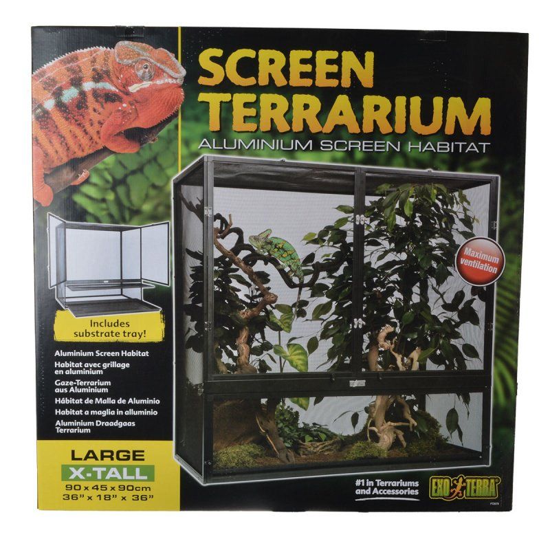 Exo Terra Screen Terrarium - Large X-Tall - 36" x 18" x 36" - PT2679 - Reptile Habitat