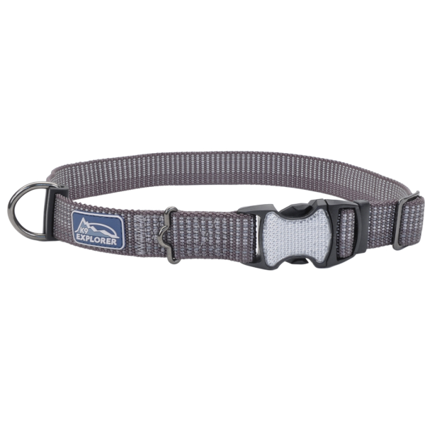 K9 Explorer Brights Reflective Adjustable Dog Collar, Mountain, 1" x 12"-18"