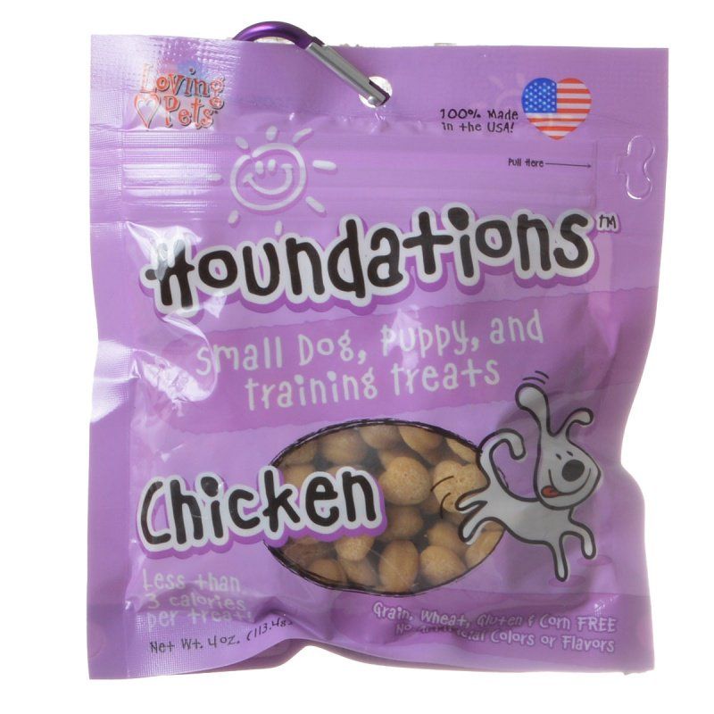 Loving Pets Houndations Chicken Training Treats - Small Dog & Puppy, Grain-Free, USA Made, 4 oz