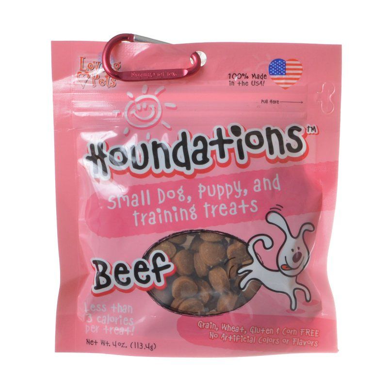 Loving Pets Houndations Grain Free Beef Training Treats for Dogs, 4 oz