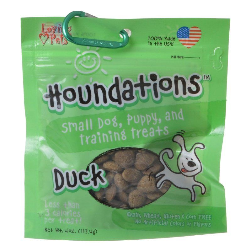 Loving Pets Houndations Duck Training Treats - Grain Free, USA Made, 4 oz