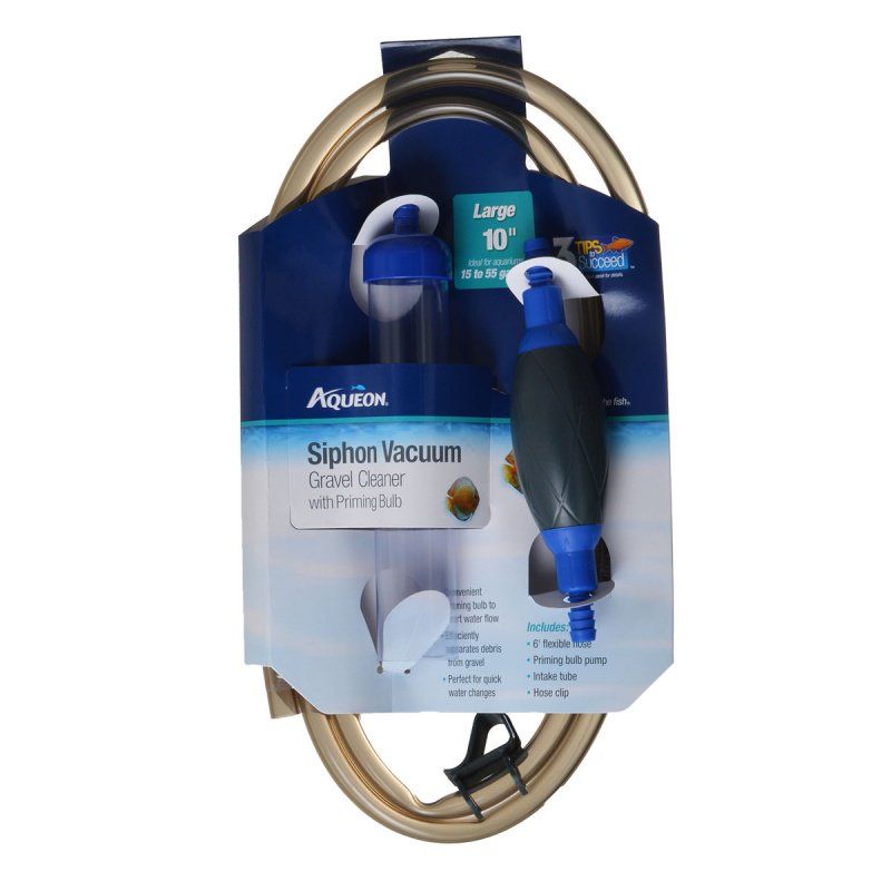 Aqueon Siphon Vacuum Gravel Cleaner with Bulb - 10 inch Aquarium Cleaner