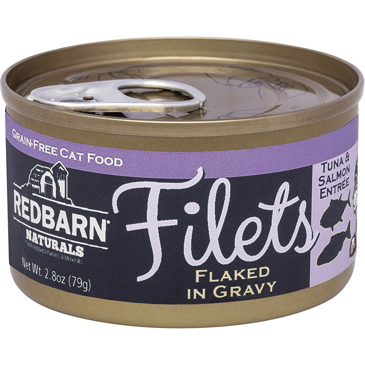 Redbarn Filets Flaked in Broth Tuna & Salmon Wet Cat Food, 2.8 oz Cans (12 Pack)