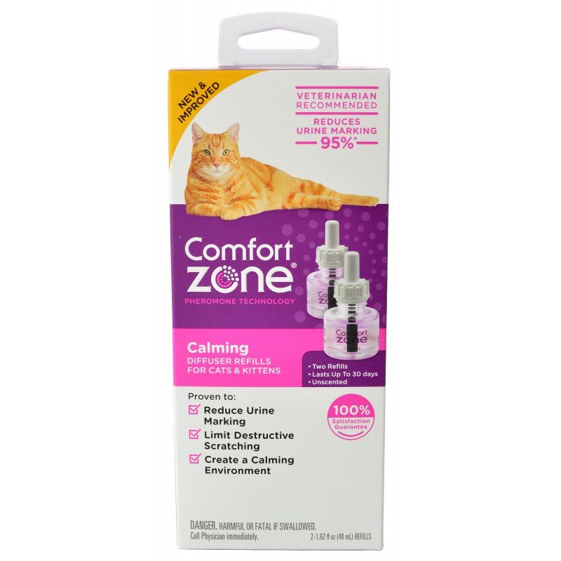 Comfort Zone Calming Diffuser Refill for Cats & Kittens, 1.62 fl oz, 2-Pack