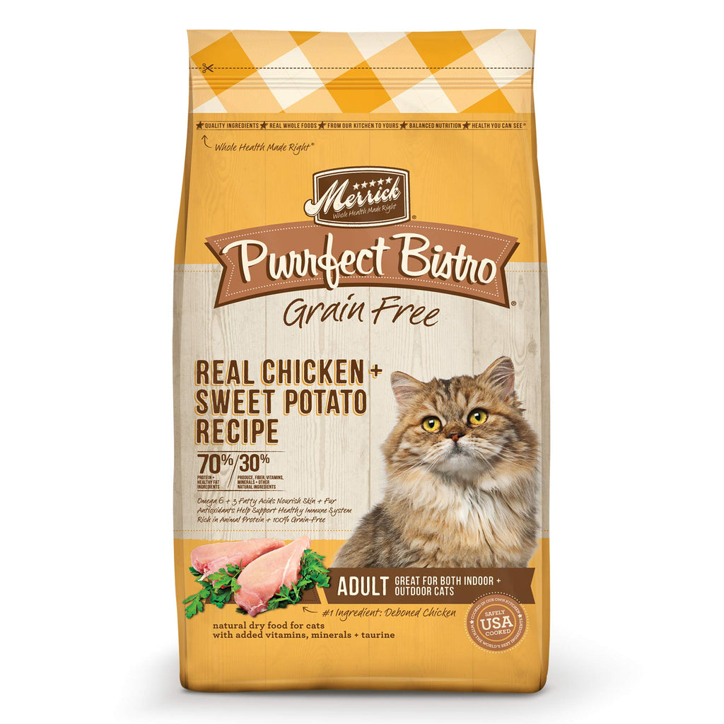 Merrick Purrfect Bistro Grain-Free Dry Cat Food, Chicken & Sweet Potato Recipe, 12 lb Bag