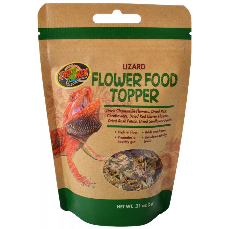 Zoo Med Lizard Flower Food Topper - .21 oz - Reptile Food Supplement for Iguanas, Uromastyx & Bearded Dragons