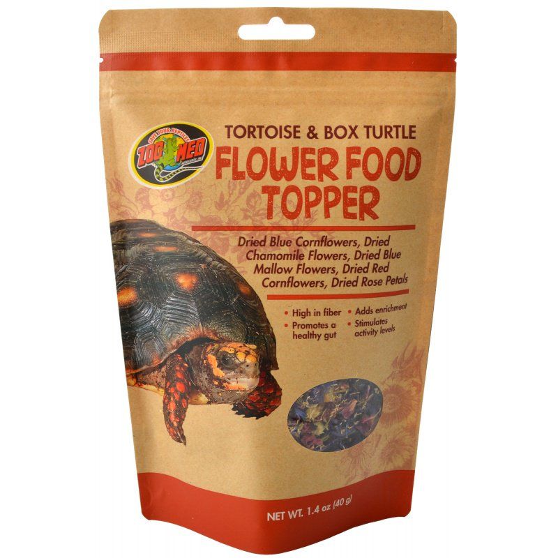 Zoo Med Tortoise & Box Turtle Flower Food Topper - 1.4 oz Reptile Supplement