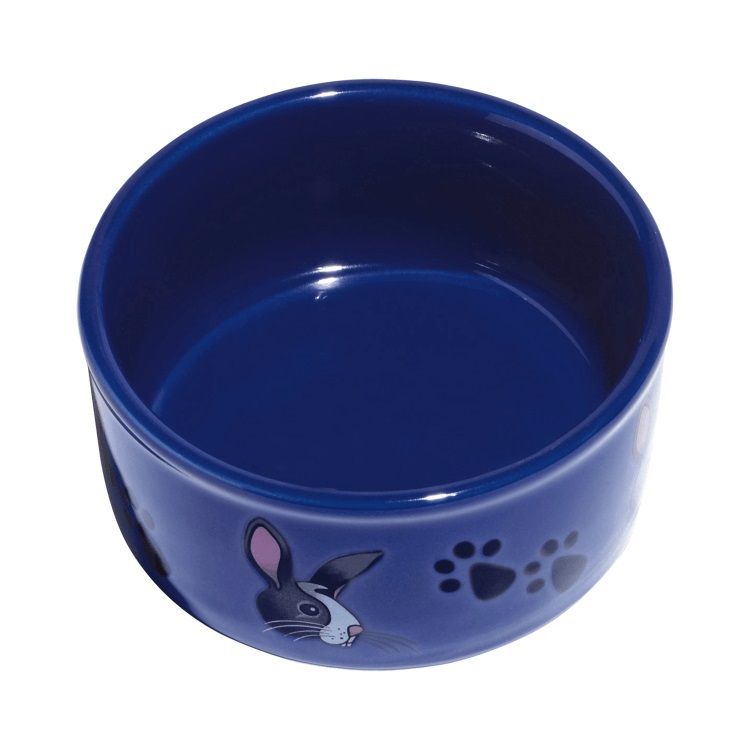 Kaytee Bunny Paw Print Petware Bowl - Ceramic Dish for Small Animals, 4.25 inch
