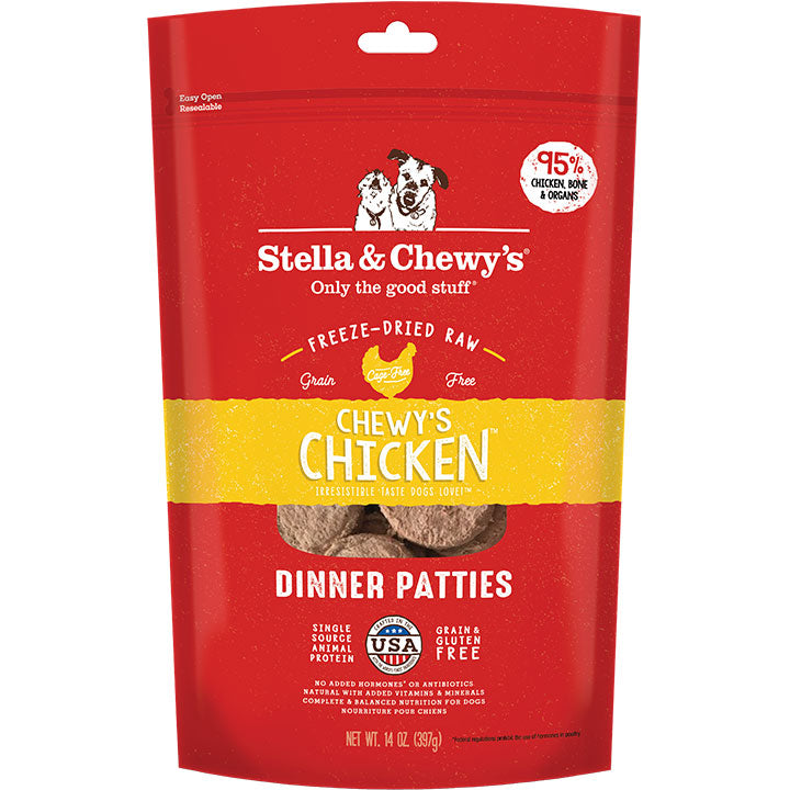 Stella & Chewy's Freeze-Dried Chicken Dinner Patties Dog Food, 14 oz