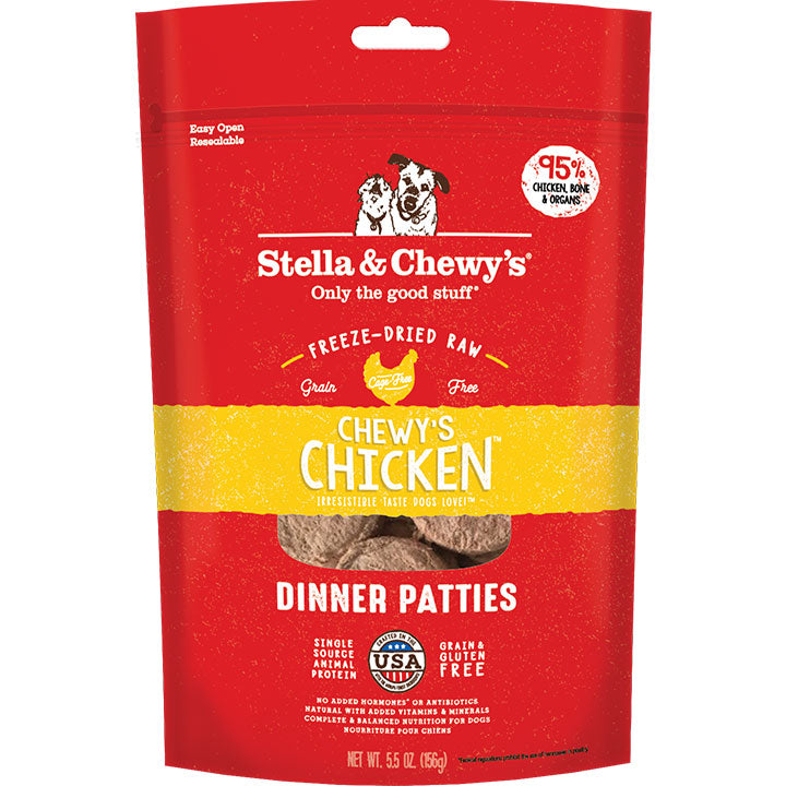 Stella & Chewy's Freeze-Dried Raw Chewy's Chicken Dinner Patties Dog Food, 5.5 oz