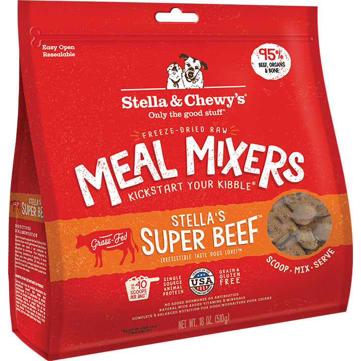 Stella & Chewy's Super Beef Freeze-Dried Raw Meal Mixers Dog Food, 18 oz