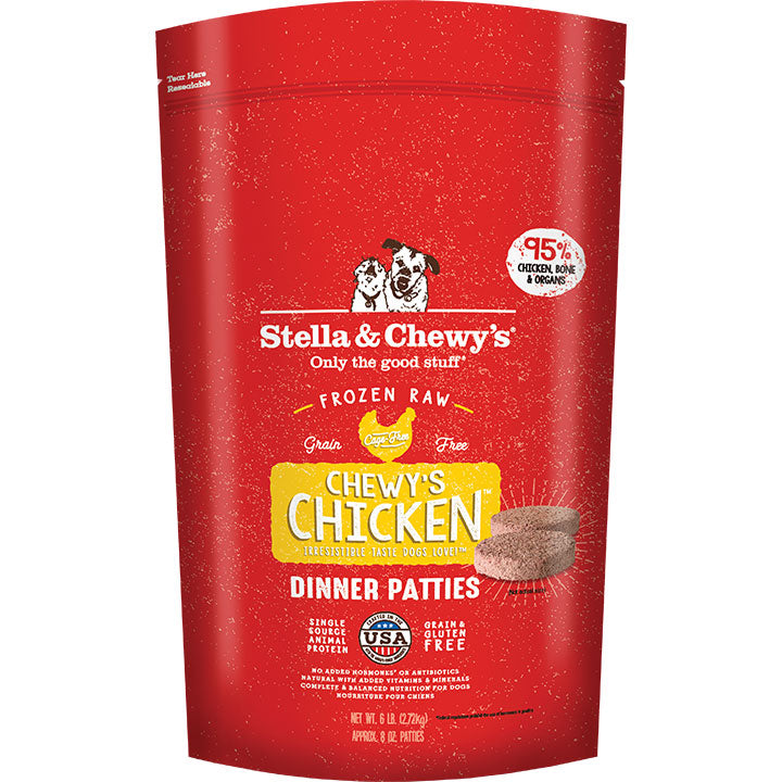 Stella & Chewy's Chewy's Chicken Dinner Patties Frozen Raw Dog Food, 6 lb