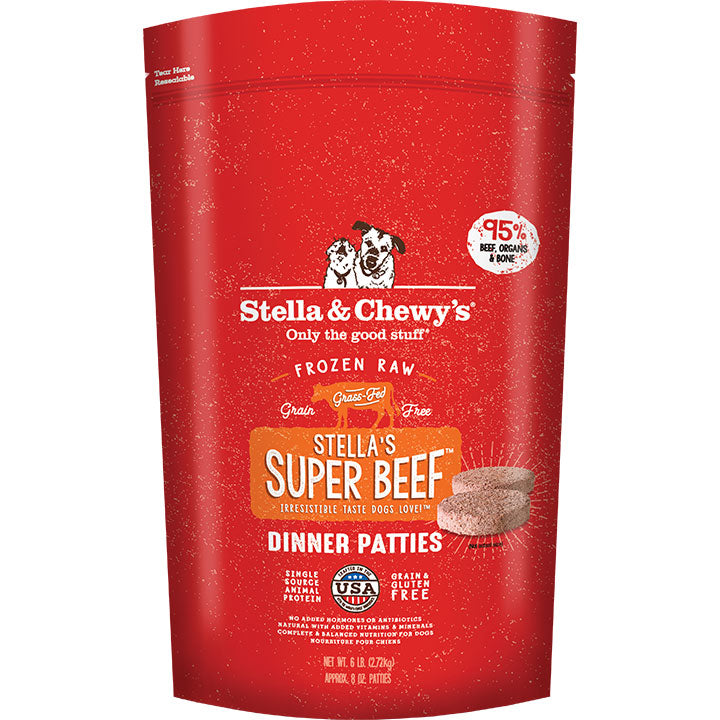 Stella & Chewy's Stella's Super Beef Dinner Patties Frozen Raw Dog Food, 6 lb