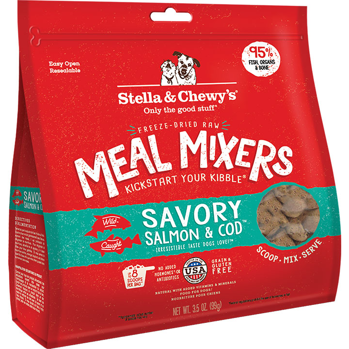 Stella & Chewy's Freeze-Dried Raw Savory Salmon & Cod Meal Mixers Dog Food Topper, 3.5 oz