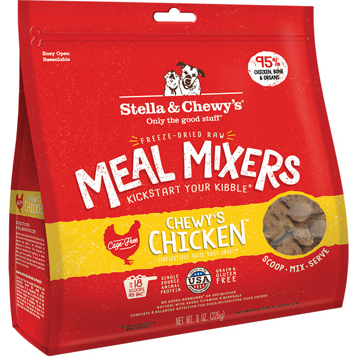 Stella & Chewy's Chicken Meal Mixers Freeze-Dried Raw Dog Food Topper, Grain-Free, 8oz/9oz