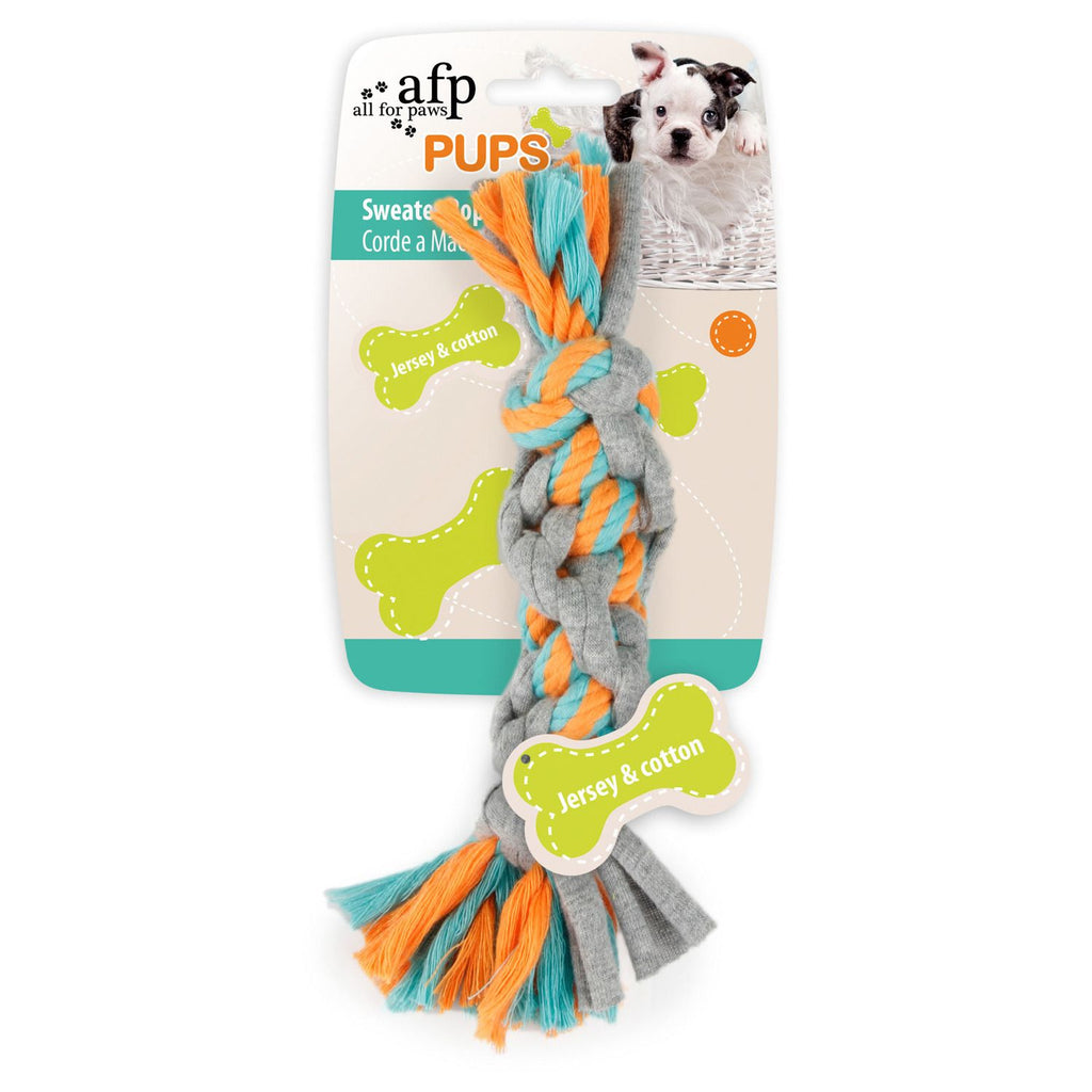 All for Paws (AFP) Pups Sweater Rope Plush Dog Toy Chew Toy Puppy Teething