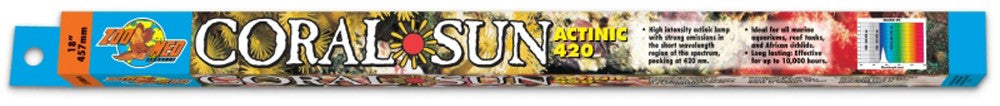 Zoo Med Coral Sun Actinic 420 T8 Lamp - 18 inch, 15W - Aquarium Lighting