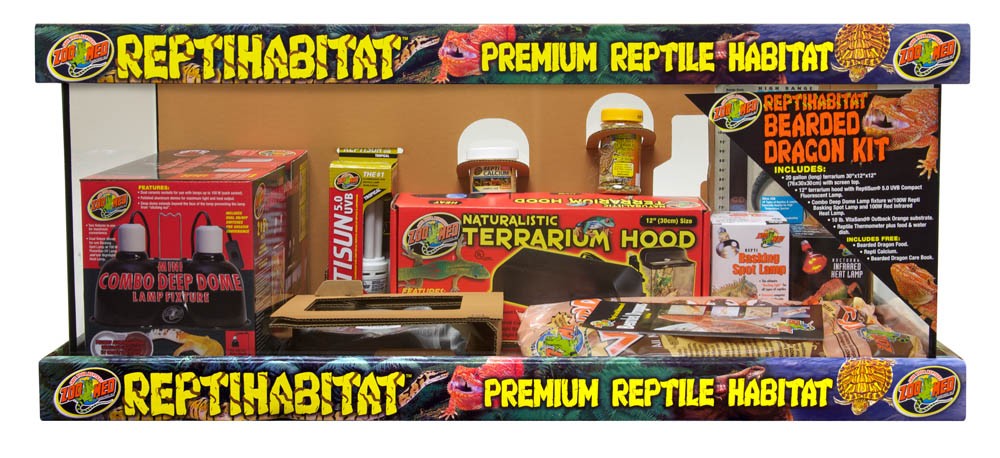 Zoo Med ReptiHabitat Bearded Dragon Kit - 20 Gallon Terrarium (30x12x12) Complete Starter Kit