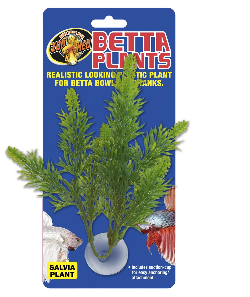 Zoo Med Betta Plant - Salvia | Aquarium Decoration, Plastic Plant with Suction Cup