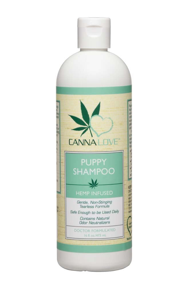 CannaLove Puppy Shampoo - Gentle Hemp Infused Tear Free Formula - 16oz