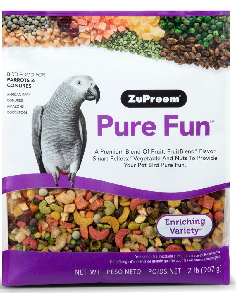 ZuPreem Pure Fun Bird Food - Parrot & Conure Blend - 2 lb Bag
