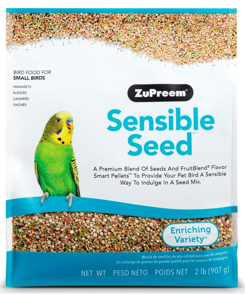 ZuPreem Sensible Seed Bird Food - Small Birds - 2 lb - Parakeet, Budgie, Parrotlet, Canary, Finch Blend