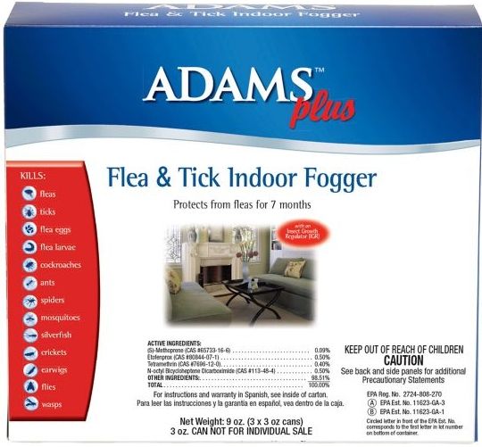 Adams Plus Flea & Tick Indoor Fogger - 3 x 3 oz Cans (9 oz Total)