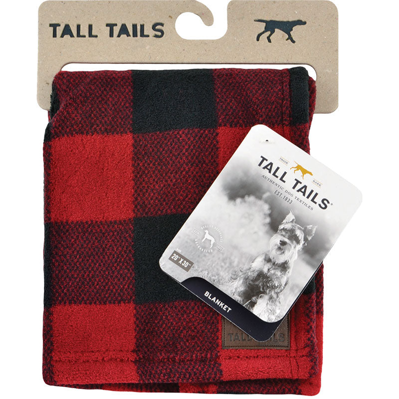 Tall Tails Dog Blanket - Hunter's Plaid Fleece, 20 x 30 inch - Soft & Washable Pet Throw