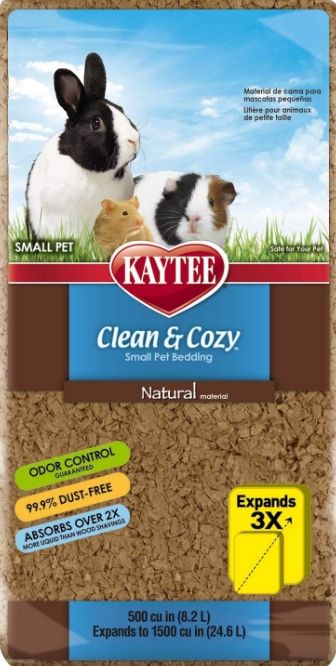 Kaytee Clean & Cozy Natural Small Pet Bedding - Super Absorbent & Odor Control, 24.6L (6/500Cuin)