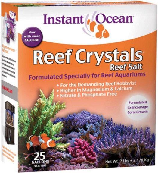 Instant Ocean Reef Crystals Reef Salt - 25 Gallon Mix, Enriched Formula for Saltwater Aquariums