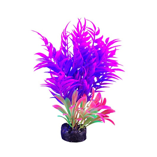 iGlo Glowing Plant Purple Haze Fern 5.5 inch Aquarium Decoration