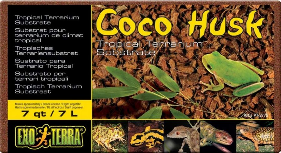 Exo Terra Coco Husk Brick Tropical Terrarium Reptile Substrate - 7 qt