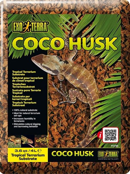 Exo Terra Coco Husk - Reptile Substrate - 3.6 Qt Tropical Terrarium Bedding