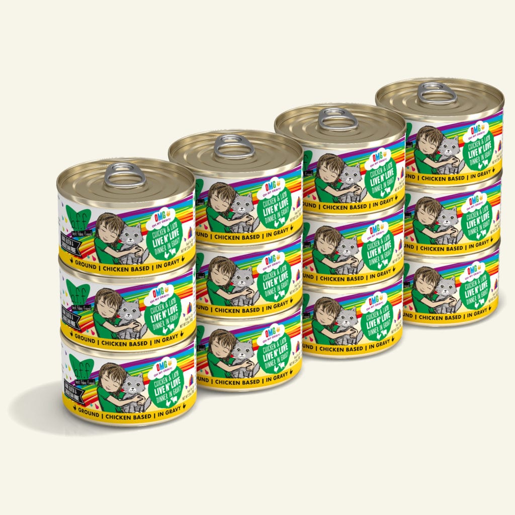 Weruva BFF OMG Live N' Love Chicken & Lamb Canned Cat Food, 2.8 oz (Love Munchkin Recipe)