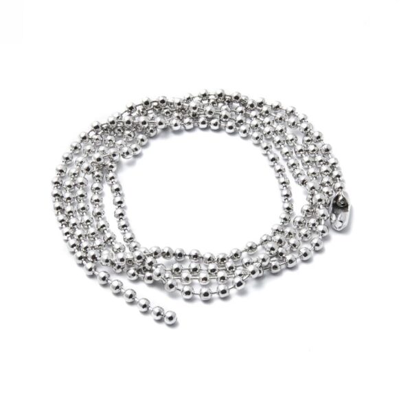 MyFamily Pet Tag Chain - 60cm Beaded Necklace for Dog or Cat ID Tags
