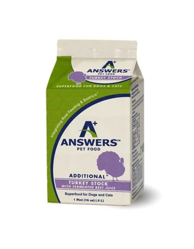 Answers Pet Food Turkey Stock with Beet Juice - Frozen, Fermented, 1 Pint