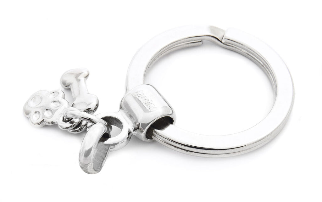 My Family Bone and Paw Key Ring - Zinc Alloy Silver Keychain
