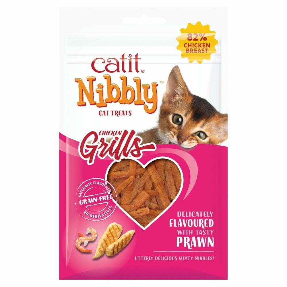 Catit Nibbly Grills Cat Treats, Chicken & Shrimp Flavor, 30g (1 oz) Grain-Free